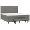 Image de vidaXL Sommier à lattes de lit avec matelas Gris foncé 160x200cm Tissu