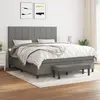 Image de vidaXL Sommier à lattes de lit avec matelas Gris foncé 160x200cm Tissu