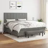 Image de vidaXL Sommier à lattes de lit avec matelas Gris foncé 180x200cm Tissu