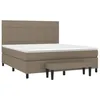 Image de vidaXL Sommier à lattes de lit avec matelas Taupe 180x200 cm Tissu