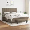 Image de vidaXL Sommier à lattes de lit avec matelas Taupe 180x200 cm Tissu
