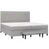 Image de vidaXL Sommier à lattes de lit avec matelas Gris clair 200x200cm Tissu