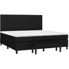 Image de vidaXL Sommier à lattes de lit avec matelas Noir 200x200 cm Tissu