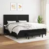 Image de vidaXL Sommier à lattes de lit avec matelas Noir 200x200 cm Tissu
