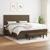 Image de vidaXL Sommier à lattes de lit avec matelas Marron foncé 200x200 cm