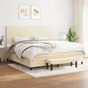 Image de vidaXL Sommier à lattes de lit avec matelas Crème 200x200 cm Tissu