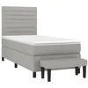 Image de vidaXL Sommier à lattes de lit et matelas Gris clair 90x190 cm Tissu