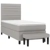 Image de vidaXL Sommier à lattes de lit avec matelas Gris clair 90x200 cm Tissu