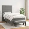 Image de vidaXL Sommier à lattes de lit avec matelas Gris foncé 90x200 cm Tissu