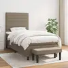 Image de vidaXL Sommier à lattes de lit avec matelas Taupe 90x200 cm Tissu