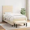 Image de vidaXL Sommier à lattes de lit avec matelas Crème 90x200 cm Tissu