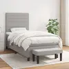Image de vidaXL Sommier à lattes de lit avec matelas Gris clair 100x200cm Tissu