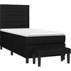 Image de vidaXL Sommier à lattes de lit avec matelas Noir 100x200 cm Tissu