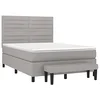 Image de vidaXL Sommier à lattes de lit avec matelas Gris clair 140x190cm Tissu