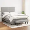 Image de vidaXL Sommier à lattes de lit avec matelas Gris clair 140x190cm Tissu