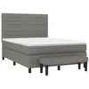 Image de vidaXL Sommier à lattes de lit avec matelas Gris foncé 140x190cm Tissu