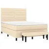 Image de vidaXL Sommier à lattes de lit avec matelas Crème 140x200 cm Tissu