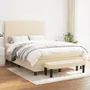 Image de vidaXL Sommier à lattes de lit avec matelas Crème 140x200 cm Tissu