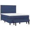 Image de vidaXL Sommier à lattes de lit avec matelas Bleu 140x200 cm Tissu
