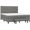 Image de vidaXL Sommier à lattes de lit avec matelas Gris foncé 160x200cm Tissu
