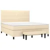 Image de vidaXL Sommier à lattes de lit avec matelas Crème 160x200 cm Tissu