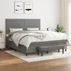 Image de vidaXL Sommier à lattes de lit avec matelas Gris foncé 180x200cm Tissu
