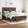 Image de vidaXL Sommier à lattes de lit avec matelas Marron foncé 180x200 cm