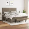Image de vidaXL Sommier à lattes de lit avec matelas Taupe 180x200 cm Tissu