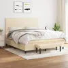 Image de vidaXL Sommier à lattes de lit avec matelas Crème 180x200 cm Tissu