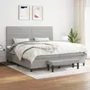 Image de vidaXL Sommier à lattes de lit avec matelas Gris clair 200x200cm Tissu
