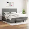 Image de vidaXL Sommier à lattes de lit avec matelas Gris foncé 200x200cm Tissu