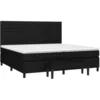 Image de vidaXL Sommier à lattes de lit avec matelas Noir 200x200 cm Tissu