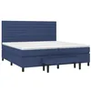 Image de vidaXL Sommier à lattes de lit avec matelas Bleu 200x200 cm Tissu