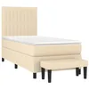 Image de vidaXL Sommier à lattes de lit avec matelas Crème 80x200 cm Tissu