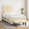 Image de vidaXL Sommier à lattes de lit avec matelas Crème 80x200 cm Tissu