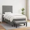 Image de vidaXL Sommier à lattes de lit et matelas Gris foncé 90x190 cm Tissu