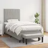 Image de vidaXL Sommier à lattes de lit avec matelas Gris clair 90x200 cm Tissu