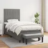 Image de vidaXL Sommier à lattes de lit avec matelas Gris foncé 100x200cm Tissu