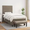 Image de vidaXL Sommier à lattes de lit avec matelas Taupe 100x200 cm Tissu