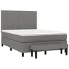 Image de vidaXL Sommier à lattes de lit avec matelas Gris foncé 140x190cm Tissu