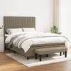 Image de vidaXL Sommier à lattes de lit avec matelas Taupe 140x190 cm Tissu