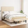 Image de vidaXL Sommier à lattes de lit avec matelas Crème 140x190 cm Tissu