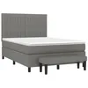 Image de vidaXL Sommier à lattes de lit avec matelas Gris foncé 140x200cm Tissu