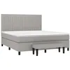 Image de vidaXL Sommier à lattes de lit avec matelas Gris clair 160x200cm Tissu