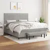 Image de vidaXL Sommier à lattes de lit avec matelas Gris clair 160x200cm Tissu