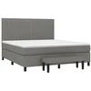 Image de vidaXL Sommier à lattes de lit avec matelas Gris foncé 160x200cm Tissu