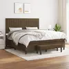 Image de vidaXL Sommier à lattes de lit avec matelas Marron foncé 160x200 cm