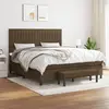Image de vidaXL Sommier à lattes de lit avec matelas Marron foncé 180x200 cm