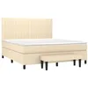 Image de vidaXL Sommier à lattes de lit avec matelas Crème 180x200 cm Tissu