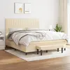Image de vidaXL Sommier à lattes de lit avec matelas Crème 180x200 cm Tissu